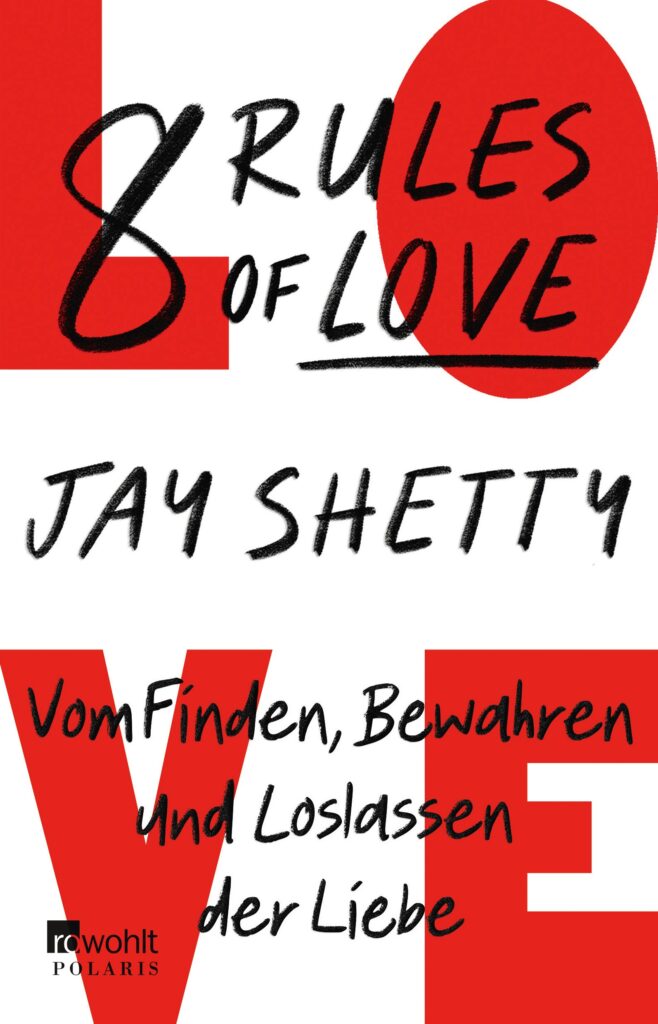 Buch-Cover 8 Rules of Love von Jay Shetty.
